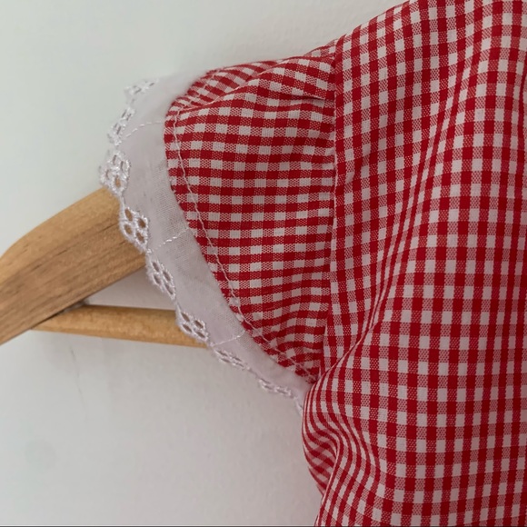 Super sweet vintage dress 12-18 months red and white gingham pattern - Picture 3 of 3
